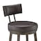 Armen Living Dalza Swivel Bar Stool in Mocha Finish with Brown Faux Leather 840254333598 - alternate 5